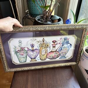 Perfume Herbal Bath Bottles Watercolor by Frankie Buckley signed